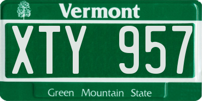 VT license plate XTY957