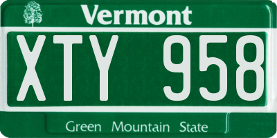 VT license plate XTY958