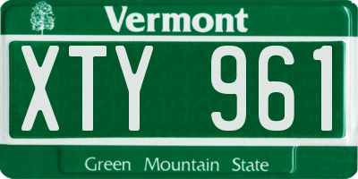 VT license plate XTY961