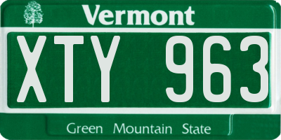 VT license plate XTY963
