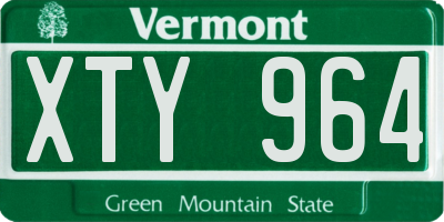 VT license plate XTY964