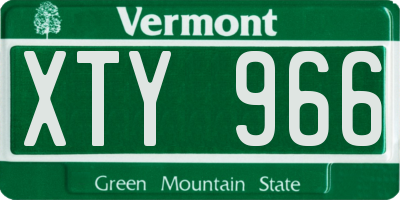 VT license plate XTY966
