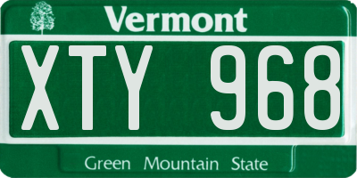 VT license plate XTY968