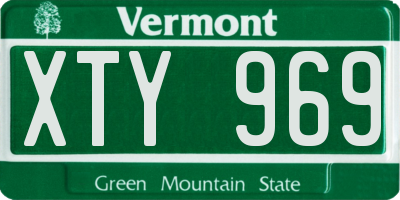 VT license plate XTY969
