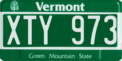 VT license plate XTY973