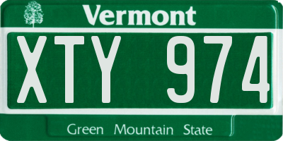 VT license plate XTY974