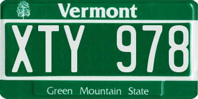 VT license plate XTY978