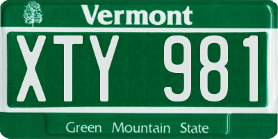 VT license plate XTY981