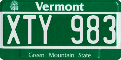 VT license plate XTY983