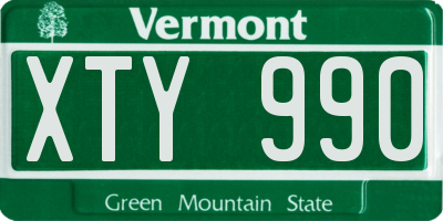 VT license plate XTY990