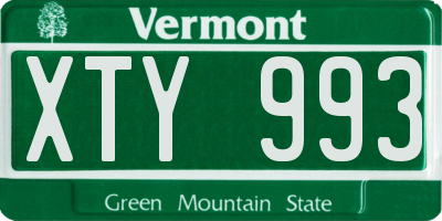 VT license plate XTY993