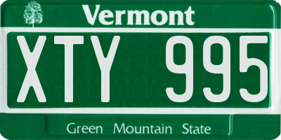 VT license plate XTY995