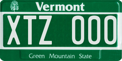 VT license plate XTZ000