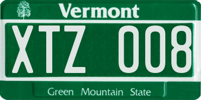 VT license plate XTZ008