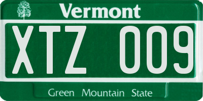 VT license plate XTZ009