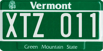 VT license plate XTZ011