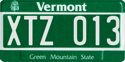 VT license plate XTZ013