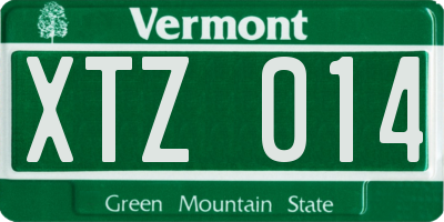 VT license plate XTZ014