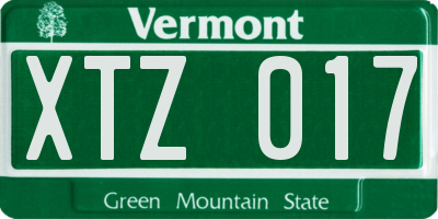 VT license plate XTZ017