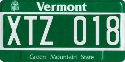 VT license plate XTZ018