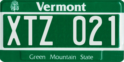 VT license plate XTZ021
