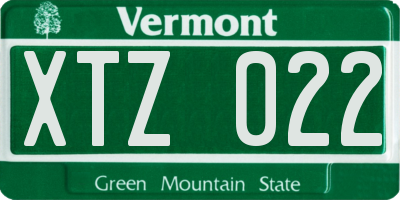VT license plate XTZ022
