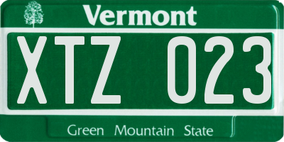 VT license plate XTZ023