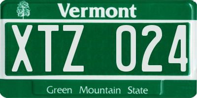 VT license plate XTZ024