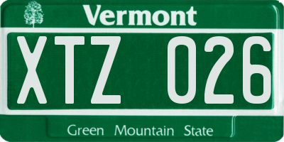 VT license plate XTZ026