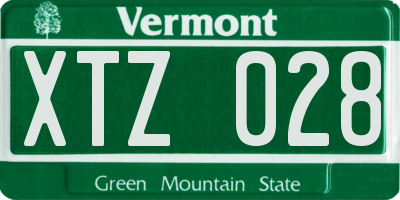VT license plate XTZ028