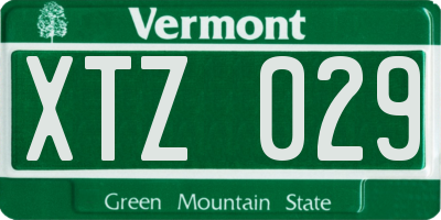 VT license plate XTZ029
