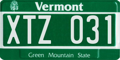 VT license plate XTZ031