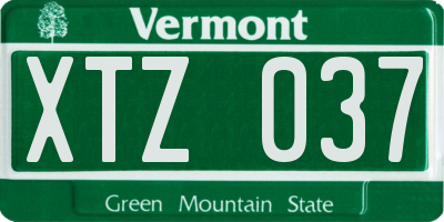 VT license plate XTZ037