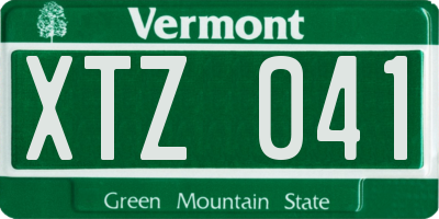 VT license plate XTZ041