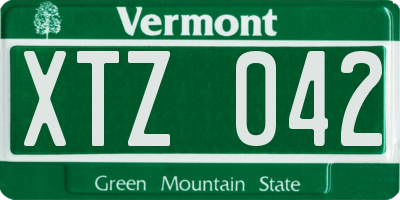 VT license plate XTZ042