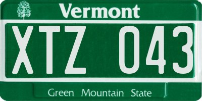 VT license plate XTZ043