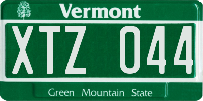 VT license plate XTZ044