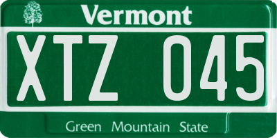 VT license plate XTZ045