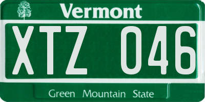 VT license plate XTZ046