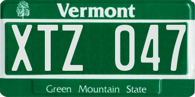 VT license plate XTZ047