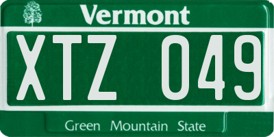 VT license plate XTZ049