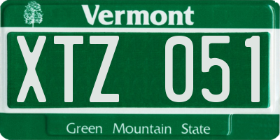 VT license plate XTZ051