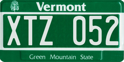 VT license plate XTZ052