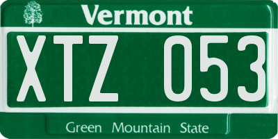 VT license plate XTZ053