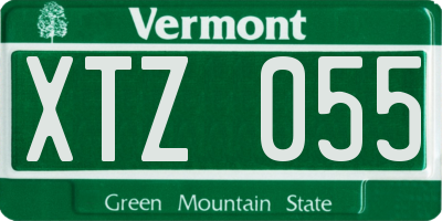 VT license plate XTZ055