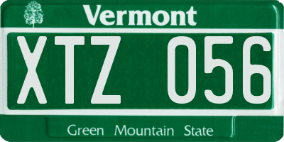VT license plate XTZ056
