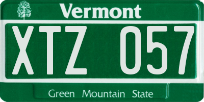 VT license plate XTZ057