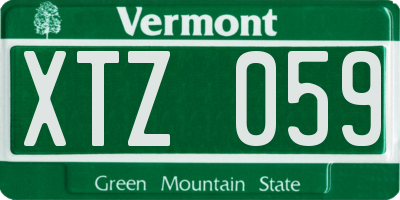 VT license plate XTZ059