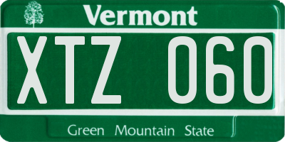 VT license plate XTZ060