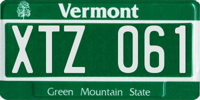 VT license plate XTZ061